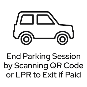 End Parking Session by Scanning QR code or LPR to Exit if Paid