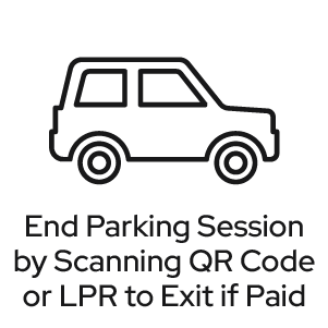 End Parking Session by Scanning QR code or LPR to Exit if Paid